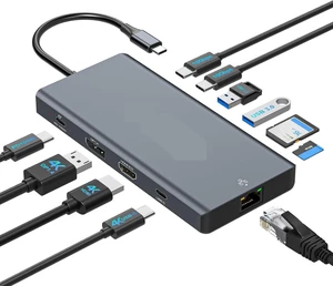 12 in 1 USB C Docking Station DP 4K@120Hz HDMI 4K@60Hz Triple Monitors Support PD 100W USB 3.2 SD TF Ethernet with Windows(USBC to DPHDMIUSBC) 12 in 1 USB C Docking Station DP 4K@120Hz HDMI 4K@60Hz Triple Monitors Support PD 100W USB 3.2 SD TF Ethernet with Windows(USBC to DPHDMIUSBC)