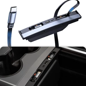 Fast Charging USB Hub for 2021-2024 Model Y/2021-2023 Model 3, Docking Hub Multi Ports & Retractable Cable, Center Console Hidden Charger Hub with Lightning Port (Not for Highland/Juniper) Fast Charging USB Hub for 2021-2024 Model Y/2021-2023 Model 3, Docking Hub Multi Ports & Retractable Cable, Center Console Hidden Charger Hub with Lightning Port (Not for Highland/Juniper)