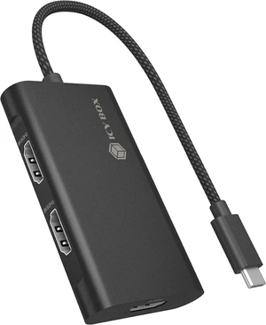ICY Box (USB-C to 3× HDMI Adapter) 8K @ 60Hz Single Display, 4K @ 144Hz Dual Display, 4K @ 60Hz Triple Display, USB 3.2 Gen 2, MST, 20 cm Cable, IB-AD1030-C ICY Box (USB-C to 3× HDMI Adapter) 8K @ 60Hz Single Display, 4K @ 144Hz Dual Display, 4K @ 60Hz Triple Display, USB 3.2 Gen 2, MST, 20 cm Cable, IB-AD1030-C
