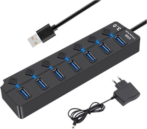 USB 3 Hub USB Hub 3 4 7 Port Multiple Expander Multi USB Splitter with Switch Power Adapter for PC Computer Accessories(7 Ports USB 3.0 EU) USB 3 Hub USB Hub 3 4 7 Port Multiple Expander Multi USB Splitter with Switch Power Adapter for PC Computer Accessories(7 Ports USB 3.0 EU)