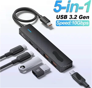 5 in 1 USB 3.2 HUB 10Gbps Splitter Expansion USB A TY>pe C HUB Multiport Adapter for(USB A 4 1) 5 in 1 USB 3.2 HUB 10Gbps Splitter Expansion USB A TY>pe C HUB Multiport Adapter for(USB A 4 1)