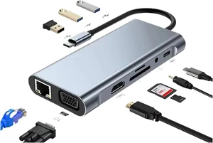 USB C Docking Stations 11-in-1 HUB TY>pe to 4K HDMI Adapter 3 Splitter with PD/RJ45/3.5mm/TF/SD for(10-in-1 No Box) USB C Docking Stations 11-in-1 HUB TY>pe to 4K HDMI Adapter 3 Splitter with PD/RJ45/3.5mm/TF/SD for(10-in-1 No Box)
