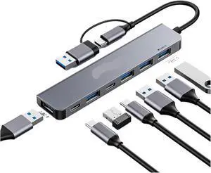 USB HUB 4-7 Port USB TY>pe C to USB 3 HUB Splitter Expansion Docking Station Aluminum OTG Adapter Computer Accessories(7-Port USBA 3.0) USB HUB 4-7 Port USB TY>pe C to USB 3 HUB Splitter Expansion Docking Station Aluminum OTG Adapter Computer Accessories(7-Port USBA 3.0)