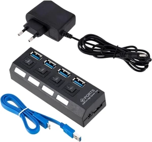 USB 3 Hub Multi Splitter Hab Use Power Adapter 7 Port Multiple Expander USB3 with Switch for PC(4 Ports EU) USB 3 Hub Multi Splitter Hab Use Power Adapter 7 Port Multiple Expander USB3 with Switch for PC(4 Ports EU)