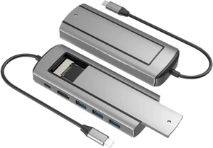 6-in-1 USB C HUB SSD Docking Station M.2 NVMe SATA Protocol TY>pe to 4K HDMI Adapter for Pro(Only SATA) 6-in-1 USB C HUB SSD Docking Station M.2 NVMe SATA Protocol TY>pe to 4K HDMI Adapter for Pro(Only SATA)