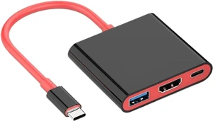 Portable Docking Station TY>pe C Hub with HDMI and USB 3.0 Perfect for Travel and Gaming(Black and red) Portable Docking Station TY>pe C Hub with HDMI and USB 3.0 Perfect for Travel and Gaming(Black and red)