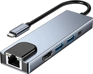 5 Ports USB C Hub to 4K HDMI-Compatible Docking Station RJ45 100M Splitter 3.0 High Speed Adapter for(Beige) 5 Ports USB C Hub to 4K HDMI-Compatible Docking Station RJ45 100M Splitter 3.0 High Speed Adapter for(Beige)