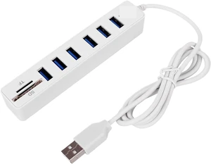 USB 2.0 Hub 6 Port Hub Multi Splitter Port 100cm Long Cable Multiple Expanderfor Computer Laptop PC USB Adapter Accessories(A White) USB 2.0 Hub 6 Port Hub Multi Splitter Port 100cm Long Cable Multiple Expanderfor Computer Laptop PC USB Adapter Accessories(A White)