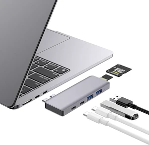 USB C Hub, 6-in-2 USB Adapter for MacBook Pro Air Thunderbolt 4 Dock with 100W PD, 40Gbps, USB-C 3.0, 2 USB-A 3.0, SD/TF Card Reader, Compatible with MacBook Pro Air M1/M2/M3/M4 USB C Hub, 6-in-2 USB Adapter for MacBook Pro Air Thunderbolt 4 Dock with 100W PD, 40Gbps, USB-C 3.0, 2 USB-A 3.0, SD/TF Card Reader, Compatible with MacBook Pro Air M1/M2/M3/M4