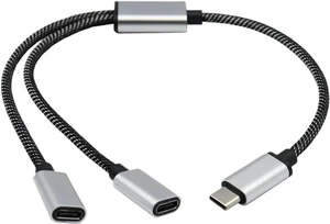 USB C Male to Double Female Splitter TY>pe Hub for Gaming Handle and Powerbanks R4F4(A) USB C Male to Double Female Splitter TY>pe Hub for Gaming Handle and Powerbanks R4F4(A)