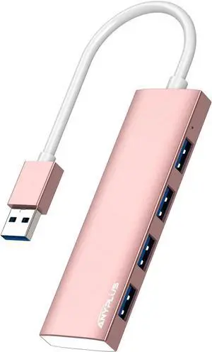 USB Hub, USB 3.0 Hub Aluminum Alloy Ultra Slim USB Splitter, Portable 4 Port USB Extender, USB Hub for Laptop, PC, MacBook, iMac, Surface Pro, Mac Pro, Flash Drive, XPS Pink USB Hub, USB 3.0 Hub Aluminum Alloy Ultra Slim USB Splitter, Portable 4 Port USB Extender, USB Hub for Laptop, PC, MacBook, iMac, Surface Pro, Mac Pro, Flash Drive, XPS Pink