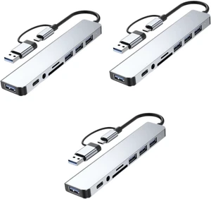 Uonlytech 3pcs USB Hub USB Multi-Port Adapter Splitter for Laptop Additional Ports Uonlytech 3pcs USB Hub USB Multi-Port Adapter Splitter for Laptop Additional Ports