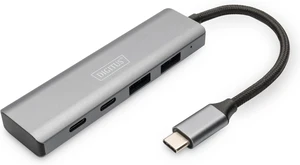 DIGITUS 4-Port USB-C Hub - USB 3.1 Gen 2-2X USB A + 2X USB-C - up to 10Gbps - Plug & Play - Aluminum Case - Dark Grey DIGITUS 4-Port USB-C Hub - USB 3.1 Gen 2-2X USB A + 2X USB-C - up to 10Gbps - Plug & Play - Aluminum Case - Dark Grey