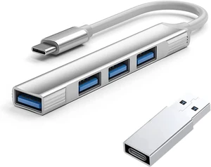 4 Ports USB C Hub, Type C Hub, with Type-C Female to USB 3.0 Male Adapter, Type C OTG Splitter Compatible for MacBook, Phone, PC and Other Type C Devices 4 Ports USB C Hub, Type C Hub, with Type-C Female to USB 3.0 Male Adapter, Type C OTG Splitter Compatible for MacBook, Phone, PC and Other Type C Devices