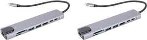 Mobestech 2pcs Type-c to Card Reader Hub Adapter Pd Charging Multiport Concentrator Dock for Laptop Use Mobestech 2pcs Type-c to Card Reader Hub Adapter Pd Charging Multiport Concentrator Dock for Laptop Use