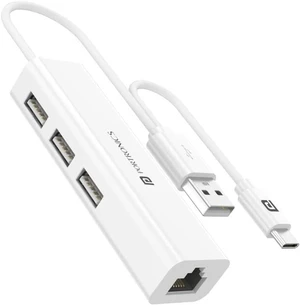 Portronics Mport 60 USB C to Ethernet Adapter (4-in-1), Multiport Hub with 3-Port 480 Mbps USB 2.0 and 100 Mbps Ethernet LAN RJ45 (White) Portronics Mport 60 USB C to Ethernet Adapter (4-in-1), Multiport Hub with 3-Port 480 Mbps USB 2.0 and 100 Mbps Ethernet LAN RJ45 (White)
