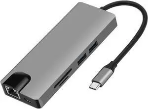 USB C Hub, 9-in-1 USB C Adapter with 4K USB C to HDMI, VGA, Gigabit Ethernet, 2 USB-A 5 Gbps, 100W PD, MicroSD/SD Card Reader, USB C Dock for MacBook Pro/MacBook Air/Dell/HP/Lenovo USB C Hub, 9-in-1 USB C Adapter with 4K USB C to HDMI, VGA, Gigabit Ethernet, 2 USB-A 5 Gbps, 100W PD, MicroSD/SD Card Reader, USB C Dock for MacBook Pro/MacBook Air/Dell/HP/Lenovo