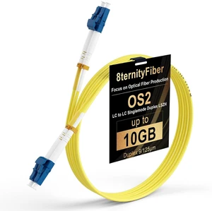 OS2 Fiber LC to LC 100M/328FT, 1GB/10GB Fiber Optic Internet Cable Single Mode Duplex 9/125um, Length Options: 0.2m-100m, 2mm LSZH OS2 Fiber LC to LC 100M/328FT, 1GB/10GB Fiber Optic Internet Cable Single Mode Duplex 9/125um, Length Options: 0.2m-100m, 2mm LSZH