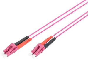 DIGITUS FO Patch Cable OM4-1 m LC to LC Fiber Optic Cable - LSZH - Duplex Multimode 50/125µ - 10 GBit/s - Purple DIGITUS FO Patch Cable OM4-1 m LC to LC Fiber Optic Cable - LSZH - Duplex Multimode 50/125µ - 10 GBit/s - Purple