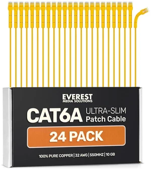 Everest Ultra Slim Cat6a Ethernet Patch Cables 15ft (10-Pack) Gray - 10GB Cat 6a Patch Cable - Bendable, Flexible & Thin Ethernet Cable - Space Saving 32AWG 550MHZ Cat6a Cables - 100% Copper Wires Everest Ultra Slim Cat6a Ethernet Patch Cables 15ft (10-Pack) Gray - 10GB Cat 6a Patch Cable - Bendable, Flexible & Thin Ethernet Cable - Space Saving 32AWG 550MHZ Cat6a Cables - 100% Copper Wires