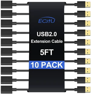 USB Extender Cord 5FT(10 Pack), USB 2.0 Extension Cable, USB A Male to Female, Compatible for USB Flash Drive, Hard Drive, Card Reader, Webcam, Printer, Keyboard, Mouse, Playstation, Xbox, VR Headset USB Extender Cord 5FT(10 Pack), USB 2.0 Extension Cable, USB A Male to Female, Compatible for USB Flash Drive, Hard Drive, Card Reader, Webcam, Printer, Keyboard, Mouse, Playstation, Xbox, VR Headset