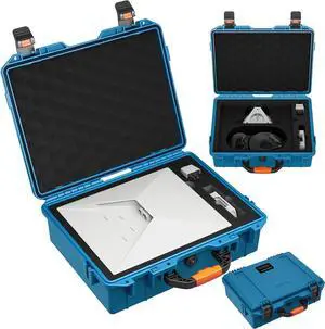 Starlink Mini Hard Shell Travel Case - Waterproof EVA Carrying Bag with Secure Lock Custom for Starlink Mini Router, Power Supply Shockproof Protection for Outdoor Adventures Blue Starlink Mini Hard Shell Travel Case - Waterproof EVA Carrying Bag with Secure Lock Custom for Starlink Mini Router, Power Supply Shockproof Protection for Outdoor Adventures Blue