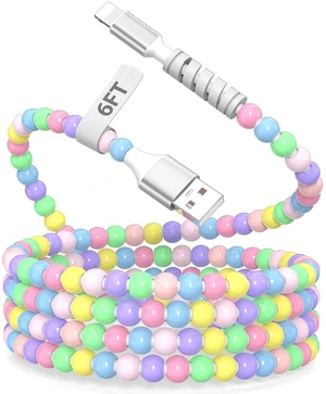 iMangoo 6FT USB A Cable for iPhone 14 13 12 11 Pro Max XR XS 8 7 6 6s Plus 5 4 4s SE for iPad Cute Colorful Beaded Phone Charger Fast Charging Cord USB-A Wire for Home Office Car for CarPlay iMangoo 6FT USB A Cable for iPhone 14 13 12 11 Pro Max XR XS 8 7 6 6s Plus 5 4 4s SE for iPad Cute Colorful Beaded Phone Charger Fast Charging Cord USB-A Wire for Home Office Car for CarPlay
