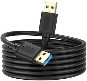 USB 3.0 Male to Male Cable 25Ft,USB to USB Cable with Gold-Plated Connector for Hard Drive Enclosures, DVD Player, Laptop Cooler(25Ft/8M) USB 3.0 Male to Male Cable 25Ft,USB to USB Cable with Gold-Plated Connector for Hard Drive Enclosures, DVD Player, Laptop Cooler(25Ft/8M)
