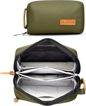 Tech Bag Organizer - Small Electronics Organizer Pouch for Travel - Premium Travel Case with Leather Accents - Mesh Pocket for Cables, Cords and Chargers Tech Bag Organizer - Small Electronics Organizer Pouch for Travel - Premium Travel Case with Leather Accents - Mesh Pocket for Cables, Cords and Chargers