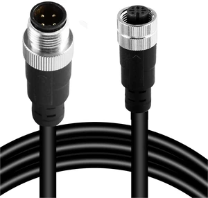M12 4-Pin Male to Female Connector Cable Industrial Waterproof Sensor Extension Wire, A-Coded Safe Signal Cord for Automation, Robotics, Machinery M12 4-Pin Male to Female Connector Cable Industrial Waterproof Sensor Extension Wire, A-Coded Safe Signal Cord for Automation, Robotics, Machinery