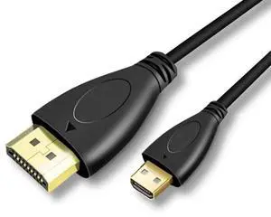 Micro HDMI to HDMI Adapter Cable, 10.2Gbps High-Speed, 4K@30Hz, 1080p, Ethernet Ready, 3.3Ft, Black,2-Pack Micro HDMI to HDMI Adapter Cable, 10.2Gbps High-Speed, 4K@30Hz, 1080p, Ethernet Ready, 3.3Ft, Black,2-Pack