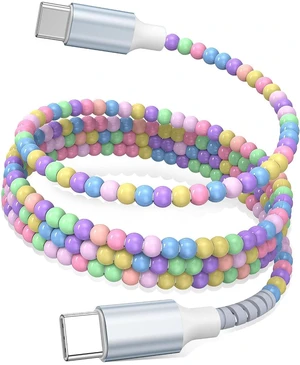 USB C to USB C Cable 6FT,60W Fast Charging Beaded Charger Cord 2M for iPhone 17 16 15 Pro Max iPad Pro Air 11 10th for Samsung S25 S24 Ultra S23 FE A16 A17 Android Phone Charger Cable Cute Girls Women USB C to USB C Cable 6FT,60W Fast Charging Beaded Charger Cord 2M for iPhone 17 16 15 Pro Max iPad Pro Air 11 10th for Samsung S25 S24 Ultra S23 FE A16 A17 Android Phone Charger Cable Cute Girls Women
