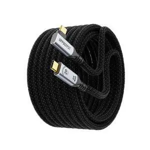 Long 5M /16.5ft 90 Degree USB C Cable Compatible with Thunderbolt 3,Right Angle USBC 3.2 Gen 2x2 Cable 20Gbps Data Transfer,100W Fast Charging,4K@120Hz Output Display,Monitor,SSD,Docking. Long 5M /16.5ft 90 Degree USB C Cable Compatible with Thunderbolt 3,Right Angle USBC 3.2 Gen 2x2 Cable 20Gbps Data Transfer,100W Fast Charging,4K@120Hz Output Display,Monitor,SSD,Docking.