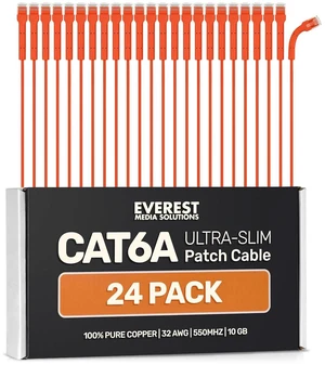 Everest Ultra Slim Cat6a Ethernet Patch Cables 15ft (10-Pack) Gray - 10GB Cat 6a Patch Cable - Bendable, Flexible & Thin Ethernet Cable - Space Saving 32AWG 550MHZ Cat6a Cables - 100% Copper Wires Everest Ultra Slim Cat6a Ethernet Patch Cables 15ft (10-Pack) Gray - 10GB Cat 6a Patch Cable - Bendable, Flexible & Thin Ethernet Cable - Space Saving 32AWG 550MHZ Cat6a Cables - 100% Copper Wires