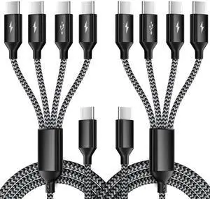 USB C Splitter Multi Charging Cable 2Pack, Dual Type C Charger Cord,4 in 1 Multiple Nylon Braided Cable with 4 Type-C Connectors Compatible with iPhone 15 Pro Max/Samsung Galaxy/Tablets/Google-5FT. USB C Splitter Multi Charging Cable 2Pack, Dual Type C Charger Cord,4 in 1 Multiple Nylon Braided Cable with 4 Type-C Connectors Compatible with iPhone 15 Pro Max/Samsung Galaxy/Tablets/Google-5FT.