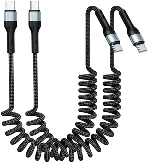 USB C to C Cable 3ft 2Pack Coiled USB C Charger Cable for Car Type C Fast Charging Cable for iPhone 17/16/15/Plus/Pro/Pro Max/Samsung Galaxy S23 Nylon Braided USBC Cable USB C to C Cable 3ft 2Pack Coiled USB C Charger Cable for Car Type C Fast Charging Cable for iPhone 17/16/15/Plus/Pro/Pro Max/Samsung Galaxy S23 Nylon Braided USBC Cable
