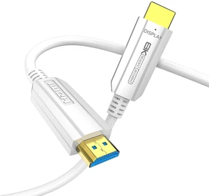 Fiber Optic HDMI Cable 15FT, 8K Long HDMI 2.1 Cable, 48Gbps White HDMI Cable 8K@60Hz 4K@120Hz, Dynamic HDR, eARC, HDCP 2.2&2.3, 3D, for Laptop, PC, Monitor, PS5, PS4, Xbox, HDTV, Projector Fiber Optic HDMI Cable 15FT, 8K Long HDMI 2.1 Cable, 48Gbps White HDMI Cable 8K@60Hz 4K@120Hz, Dynamic HDR, eARC, HDCP 2.2&2.3, 3D, for Laptop, PC, Monitor, PS5, PS4, Xbox, HDTV, Projector