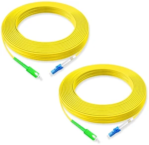 2Pcs 15 Meter Fiber Optic Patch Cord SC for APC to LC UPC, Simplex Single Mode Fiber Cable Jumper OS2 G652D 9/125m, 1310nm/1550nm LSZH 3.0mm 2Pcs 15 Meter Fiber Optic Patch Cord SC for APC to LC UPC, Simplex Single Mode Fiber Cable Jumper OS2 G652D 9/125m, 1310nm/1550nm LSZH 3.0mm