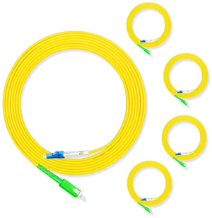 5Pcs 5 Meter Fiber Optic Patch Cord SC for APC to LC UPC, Simplex Single Mode Fiber Cable Jumper OS2 G652D 9/125m, 1310nm/1550nm LSZH 3.0mm 5Pcs 5 Meter Fiber Optic Patch Cord SC for APC to LC UPC, Simplex Single Mode Fiber Cable Jumper OS2 G652D 9/125m, 1310nm/1550nm LSZH 3.0mm