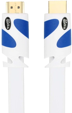 Postta Flat HDMI Cable 30 Feet Flat HDMI 2.0 Cord Support 4K, 3D, 2160p, 1080p, Ethernet and Audio Return-White-Blue Postta Flat HDMI Cable 30 Feet Flat HDMI 2.0 Cord Support 4K, 3D, 2160p, 1080p, Ethernet and Audio Return-White-Blue