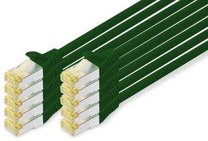 Digitus LAN Cable Cat 6A - 0.5m - 10 Pieces - RJ45 Network Cable - S/FTP Shielded - Compatible with Cat-6 & Cat-7 - Green Digitus LAN Cable Cat 6A - 0.5m - 10 Pieces - RJ45 Network Cable - S/FTP Shielded - Compatible with Cat-6 & Cat-7 - Green