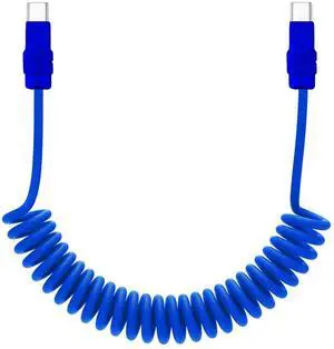 chubbycable Curly Chubby 240W Coiled USB C Fast Charging Cable Durable Braided Retractable Charger Cord for Car Compatible with iPhone 17-15 Series iPad, Dark Blue+Dark Blue, Type-C to Type-C, 6FT chubbycable Curly Chubby 240W Coiled USB C Fast Charging Cable Durable Braided Retractable Charger Cord for Car Compatible with iPhone 17-15 Series iPad, Dark Blue+Dark Blue, Type-C to Type-C, 6FT
