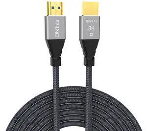 8K Fiber HDMI Cable 33ft, Nylon Braided Fiber Optic HDMI 2.1 Cable Support 48Gbps, 8K 60Hz, 4K 120Hz, Dynamic HDR, eARC, HDCP2.2/2.3 Compatible with PS5, Xbox Series X, RTX 3080/3090 8K Fiber HDMI Cable 33ft, Nylon Braided Fiber Optic HDMI 2.1 Cable Support 48Gbps, 8K 60Hz, 4K 120Hz, Dynamic HDR, eARC, HDCP2.2/2.3 Compatible with PS5, Xbox Series X, RTX 3080/3090