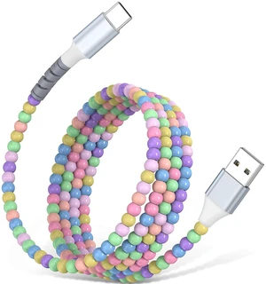 USB A to USB C Cable 3FT,Beaded Charger Cord Car Carplay Cable 27W Fast Charging for iPhone 17 16 Pro Max 16e/iPad Pro 11 10th/ Samsung S25 S24 Ultra FE A16 A17 Android Phone Charger Cords Girls Women USB A to USB C Cable 3FT,Beaded Charger Cord Car Carplay Cable 27W Fast Charging for iPhone 17 16 Pro Max 16e/iPad Pro 11 10th/ Samsung S25 S24 Ultra FE A16 A17 Android Phone Charger Cords Girls Women