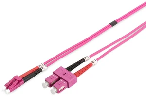 DIGITUS LWL Patch Cable OM4-10 m LC to SC Fiber Optic Cable - LSZH - Duplex Multimode 50/125µ - 10 GBit/s - Purple DIGITUS LWL Patch Cable OM4-10 m LC to SC Fiber Optic Cable - LSZH - Duplex Multimode 50/125µ - 10 GBit/s - Purple