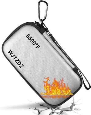 6500°F Fire-Resistant Hard Protective Travel Case,Waterproof Electronic Organizer for Anker/Jackery/RAVPower Power Bank with Fireproof Zipper,Shockproof EVA Carrying Case for Cell Phones/Earbuds 6500°F Fire-Resistant Hard Protective Travel Case,Waterproof Electronic Organizer for Anker/Jackery/RAVPower Power Bank with Fireproof Zipper,Shockproof EVA Carrying Case for Cell Phones/Earbuds