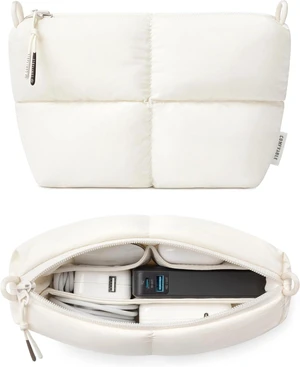 Comfyable Puffy Electronics Organizer Travel Case, Cute Tech Pouch for Women Men, Cable Storage Bag for Charger, Phone, Power Bank, Cord, Compact Tech Accessories Pouch, Rice Comfyable Puffy Electronics Organizer Travel Case, Cute Tech Pouch for Women Men, Cable Storage Bag for Charger, Phone, Power Bank, Cord, Compact Tech Accessories Pouch, Rice