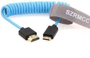 SZRMCC HDMI to Mini HDMI 8K 2.1 Ultra High Speed Coiled Braided Cable for Sony CX7,A7 II,A7S II, Canon EOS 70D/80D, Nikon D500,D7500,Z6/Z7 Pan-asonic Lumix Fuji Camera SZRMCC HDMI to Mini HDMI 8K 2.1 Ultra High Speed Coiled Braided Cable for Sony CX7,A7 II,A7S II, Canon EOS 70D/80D, Nikon D500,D7500,Z6/Z7 Pan-asonic Lumix Fuji Camera