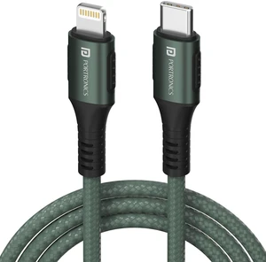 Portronics Konnect Cl 18W Por-1067 Type-C to 8 Pin USB 1.2M Cable with Power Delivery & 3A Quick Charge Support, Nylon Braided for All Type-C and 8 Pin Devices, Green Portronics Konnect Cl 18W Por-1067 Type-C to 8 Pin USB 1.2M Cable with Power Delivery & 3A Quick Charge Support, Nylon Braided for All Type-C and 8 Pin Devices, Green