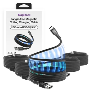Statik MagStack USB to USB C Cable, A to Type C Charger Fast Charging Phone Charger Cord, On The Go Magnetic Charging Cable for Car, Compatible with iPhone 16 Pro Max, Galaxy S24, 27W 3FT/1M, 5-Pack Statik MagStack USB to USB C Cable, A to Type C Charger Fast Charging Phone Charger Cord, On The Go Magnetic Charging Cable for Car, Compatible with iPhone 16 Pro Max, Galaxy S24, 27W 3FT/1M, 5-Pack